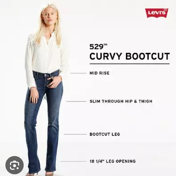 Levi's 529 Curvy Boot Cut Denim Jeans - Picture 2 of 8
